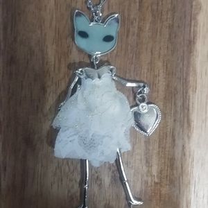 🐈 Fashion Kitty Necklace - White